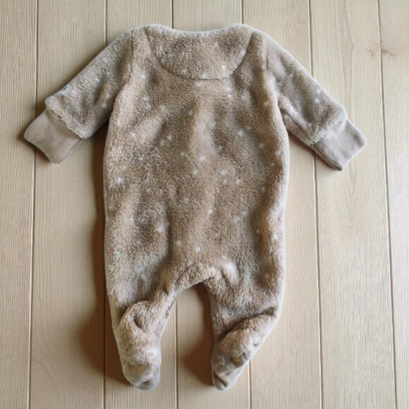 Trois Moutons Newborn Soft Plush 2-way zip Footie - Picture 5 of 6